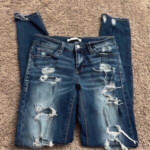 Daytrip Blue Distressed Skinny Jeans